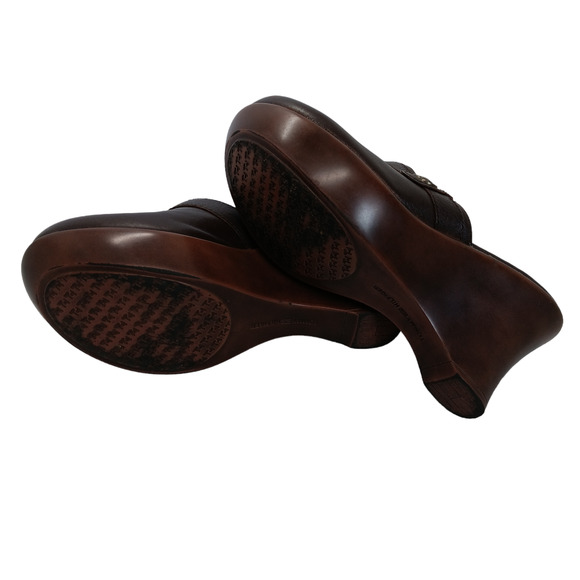 Tommy Hilfiger Mina Clogs Size 5.5M Brown Leather Upper - Picture 5 of 7